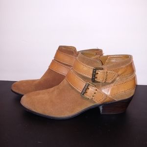 Sam Edelman Brown Suede Leather Ankle Boot Womens Size 9